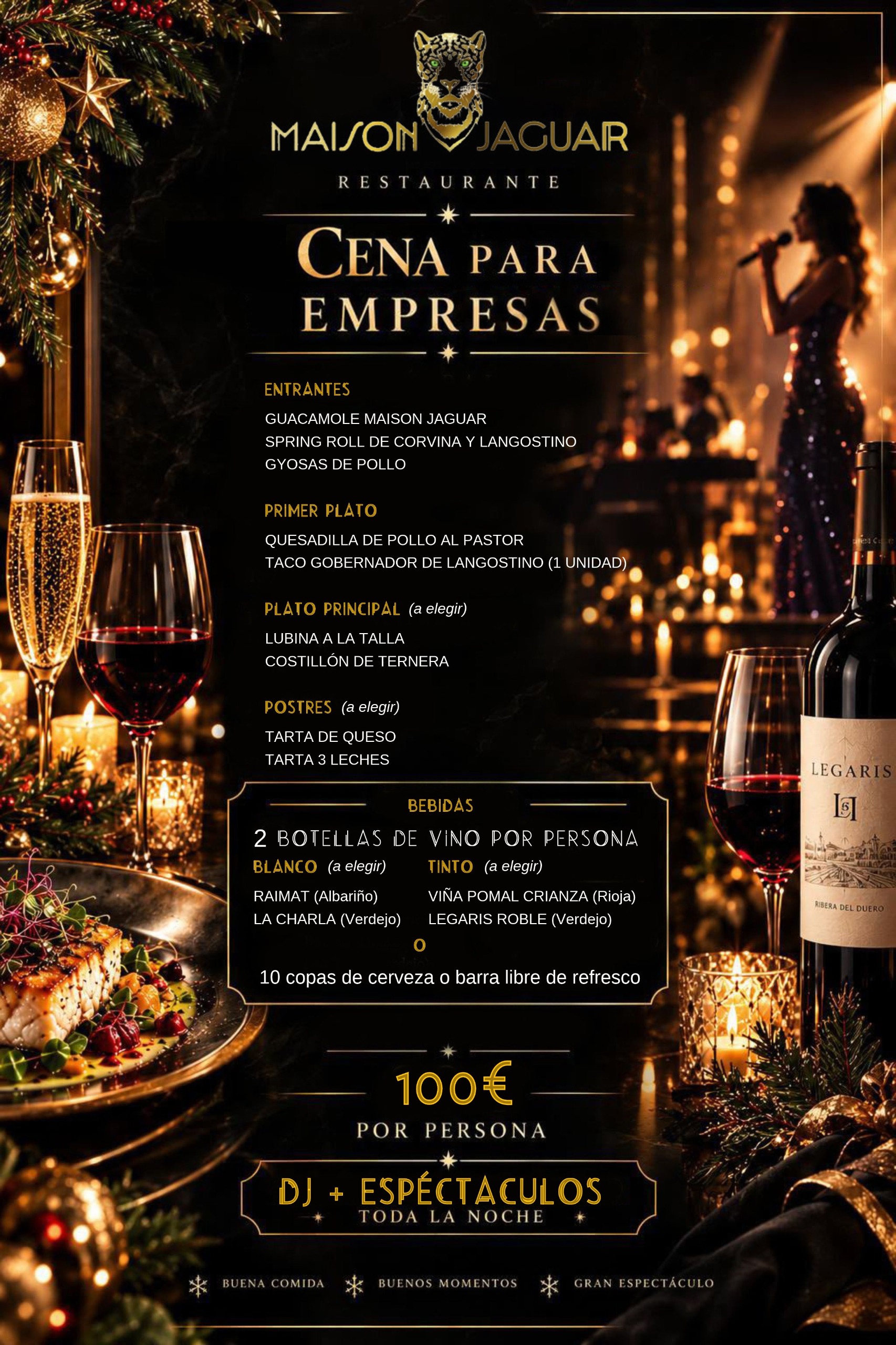 Cena de empresa 100 € Restaurante Maison Jaguar Madrid